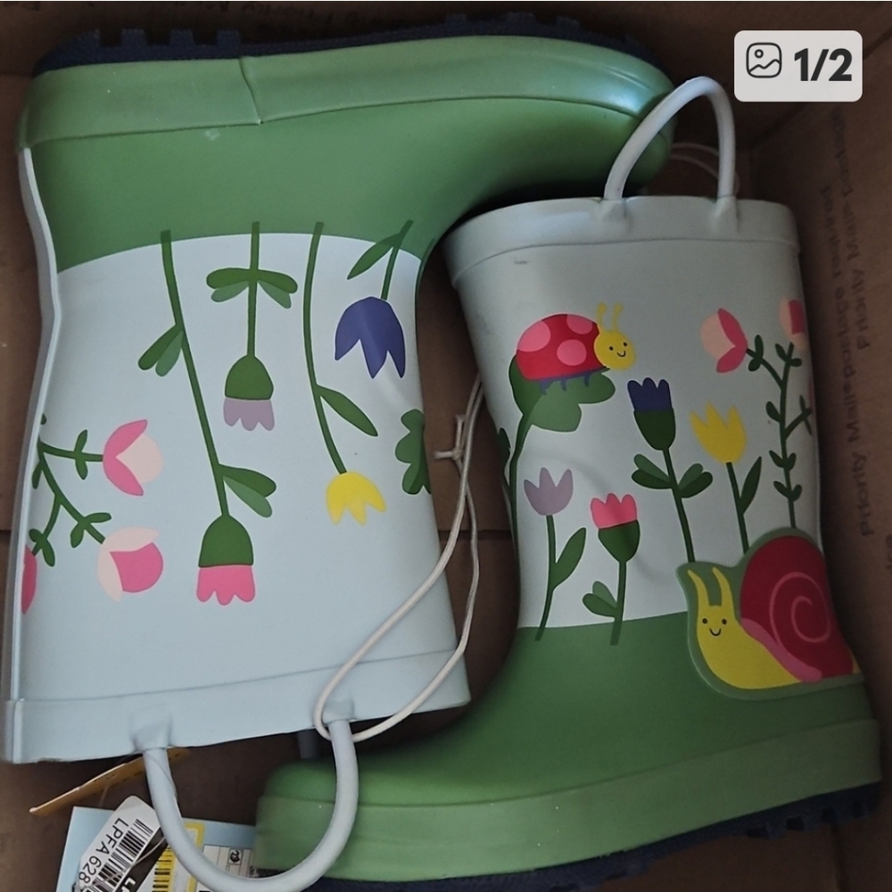 Girls Floral rain boots